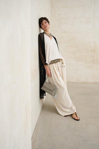 Avenel Black Knitted Long Blazer