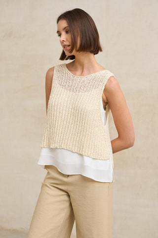 Colete Elnara na cor cru