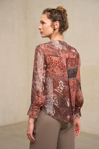 Blusa Érne estampado burdeos