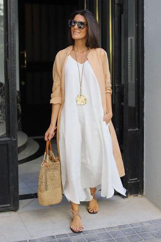Lirael Peach Long Blazer