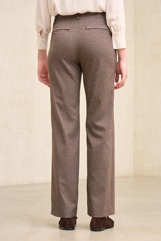 Pantalón Xena pata de gallo marrón y azul