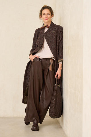 Abrigo Nubaria tweed marrón