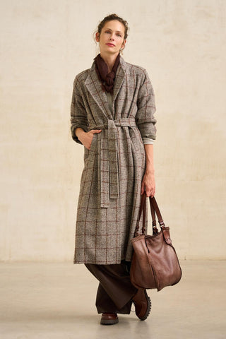 Esloria grey checked coat