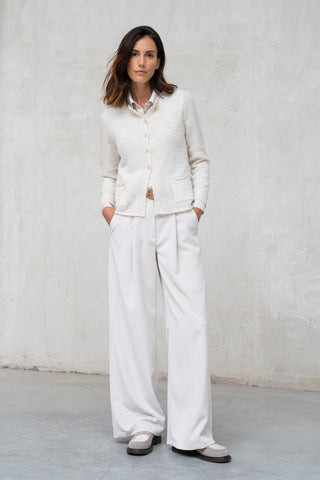 Jersey Módena lana cashmere crudo