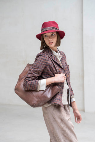Verona burgundy checkered jacket