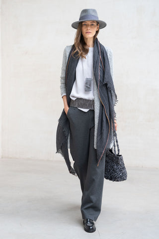 Blusa Fermo gris perla