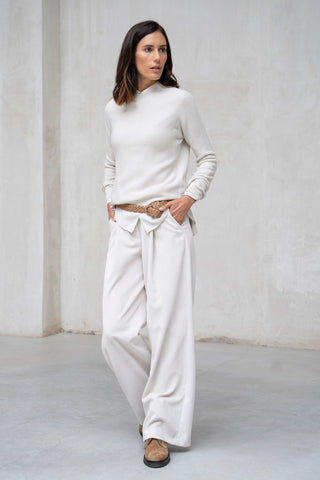 Jersey Módena lana cashmere crudo