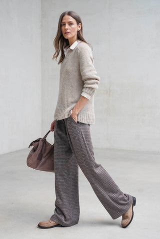 Calça xadrez bordeaux Cuccio