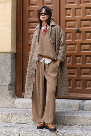 Abrigo Cuneo marrón jaspeado